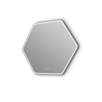 Badkamerspiegel Nora met verlichting hexagon 79 x 70 cm met lijst chroom
