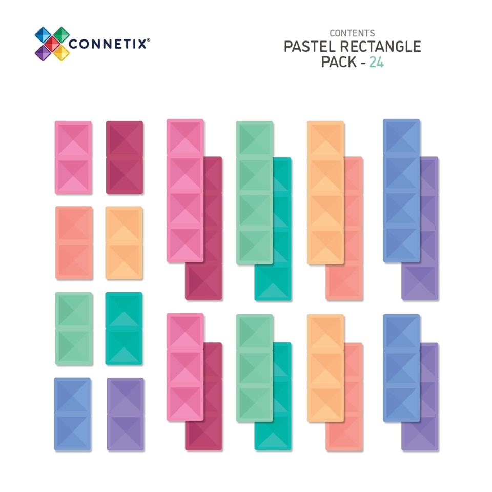 Connetix - Ractangle Pack - magnetsæt 24 dele - pastel (CT-P-00024-RE)