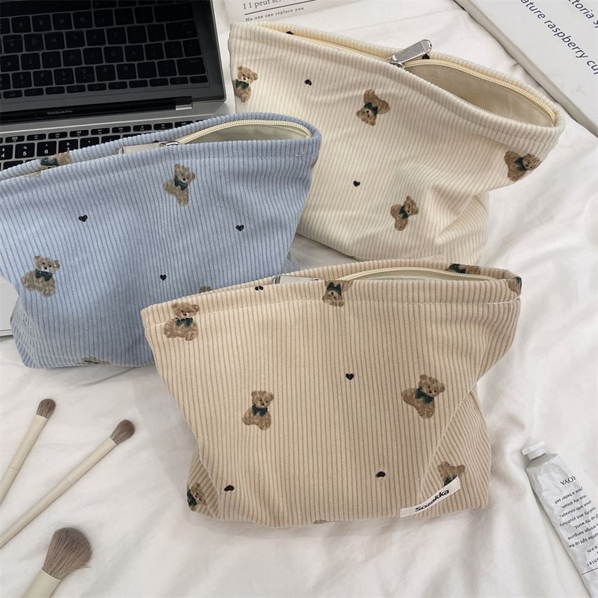 Bitabis - Bear Corduroy Make-uptas / Etui