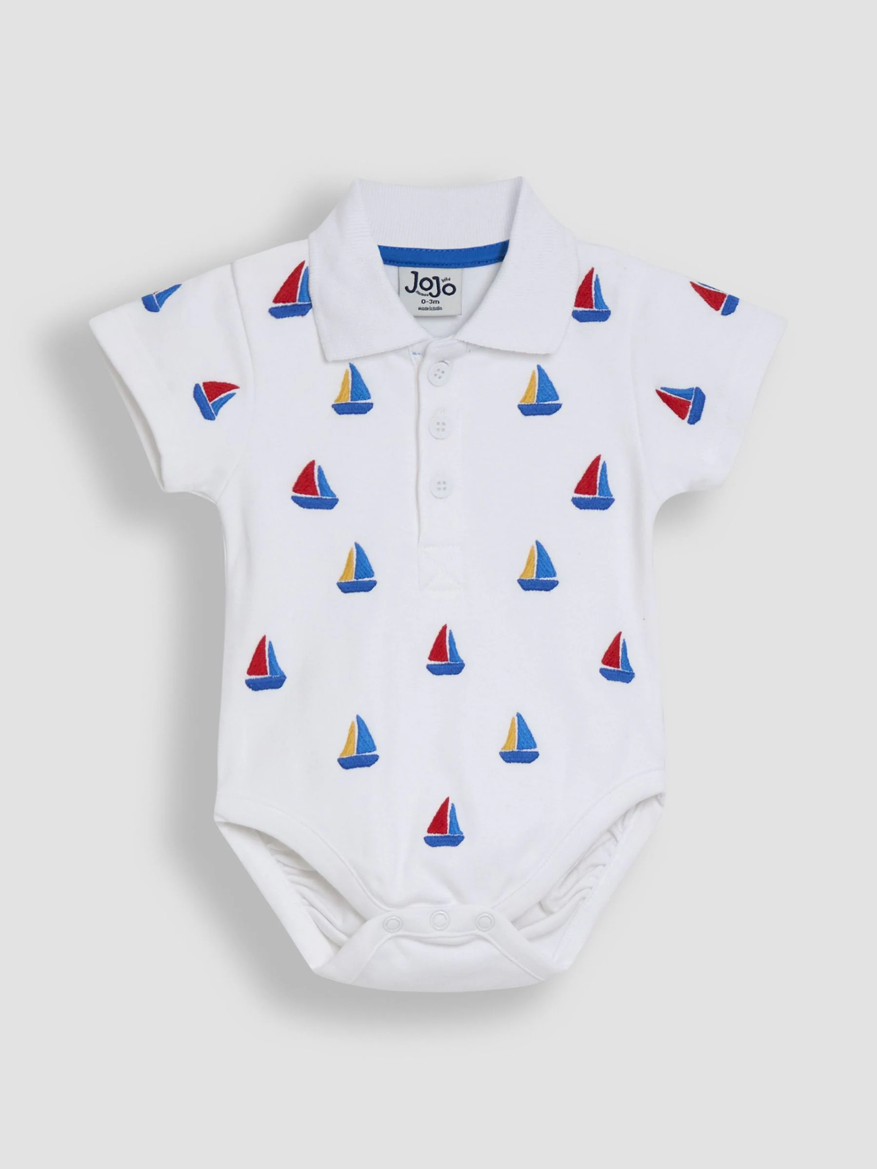 JoJo Maman Bébé Embroidered Polo Shirt Bodysuit