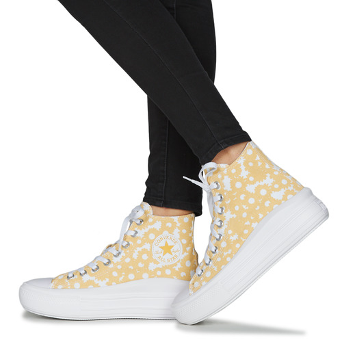 Converse - CHUCK TAYLOR ALL STAR MOVE FLORAL PLATFORM LO-FI CRAFT HI - Jaune