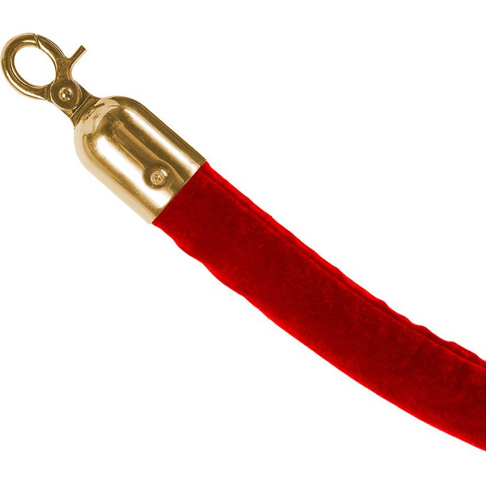 Corde-barrière Dorée avec Rouge Corde de Velours
