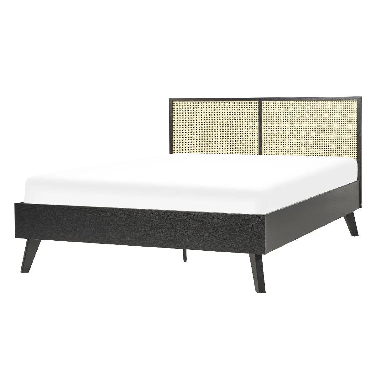 Beliani Lit avec sommier MONPAZIER 140x200 cm - Noir