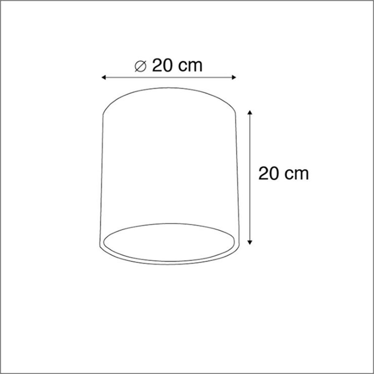 Lichtbruine stoffen lampenkap 20/20/20