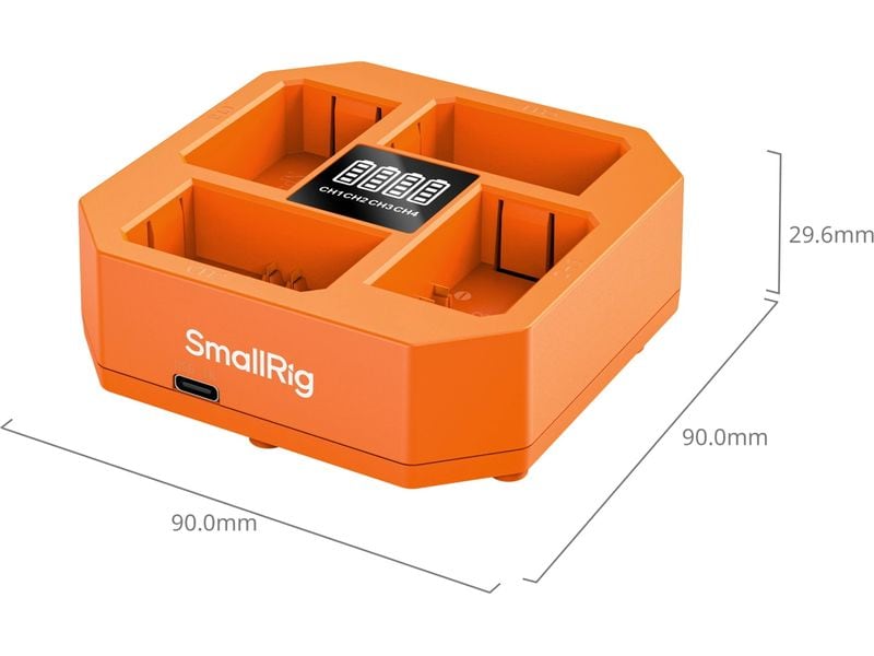 Smallrig Ladegerät NP-FZ100 Battery Charger 4-Kanal-Kamera-Akku-Ladegerät