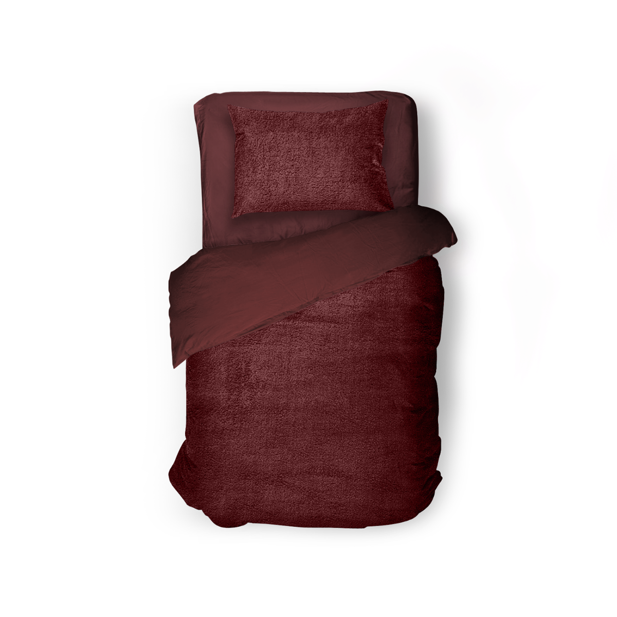 Eleganzzz Dekbedovertrek Teddy Pluche - bordeaux