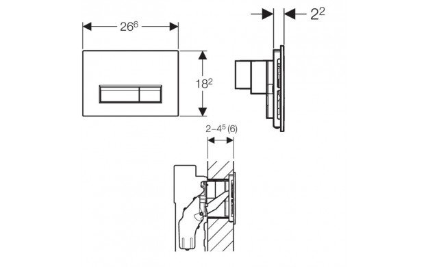 Geberit Sigma 40 bedieningsplaat met geurafzuiging zwart