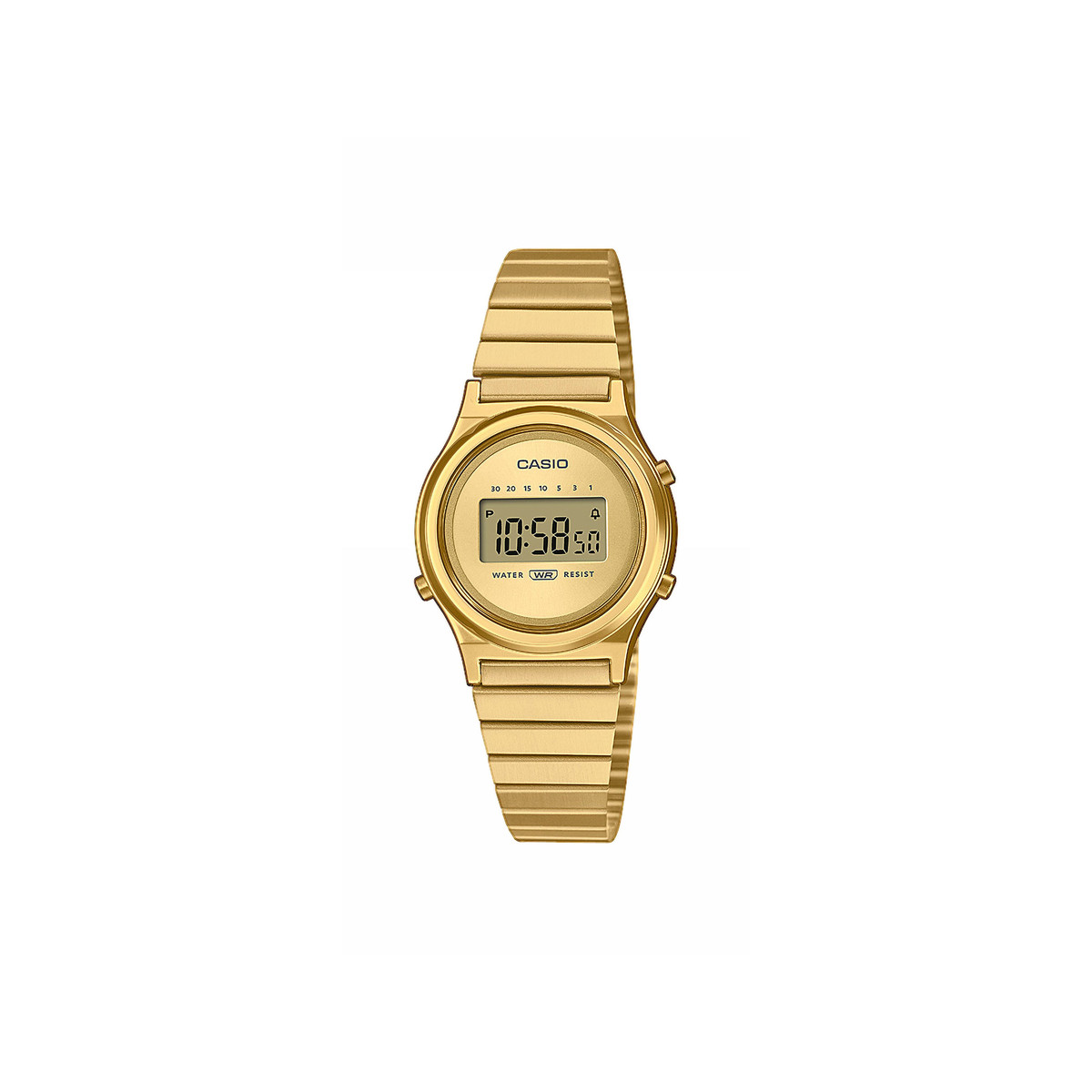 Montre CASIO VINTAGE femme bracelet acier inoxydable jaune