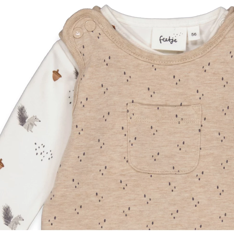 Feetje Strampler 2-tlg. Nuts About You Taupe melange