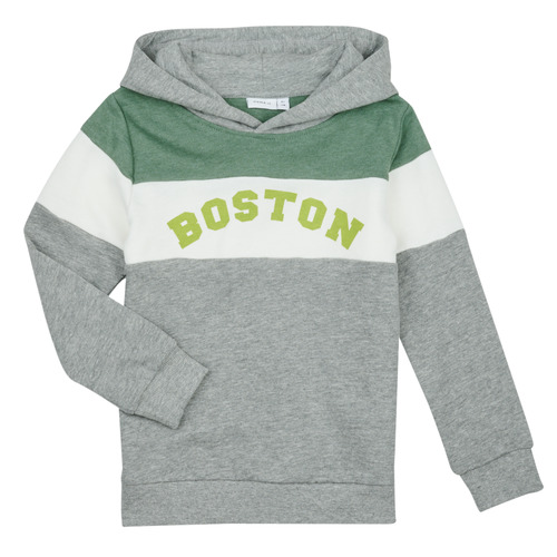 Name it - NKMBERIK LS SWEAT - Gris / Blanc / Vert