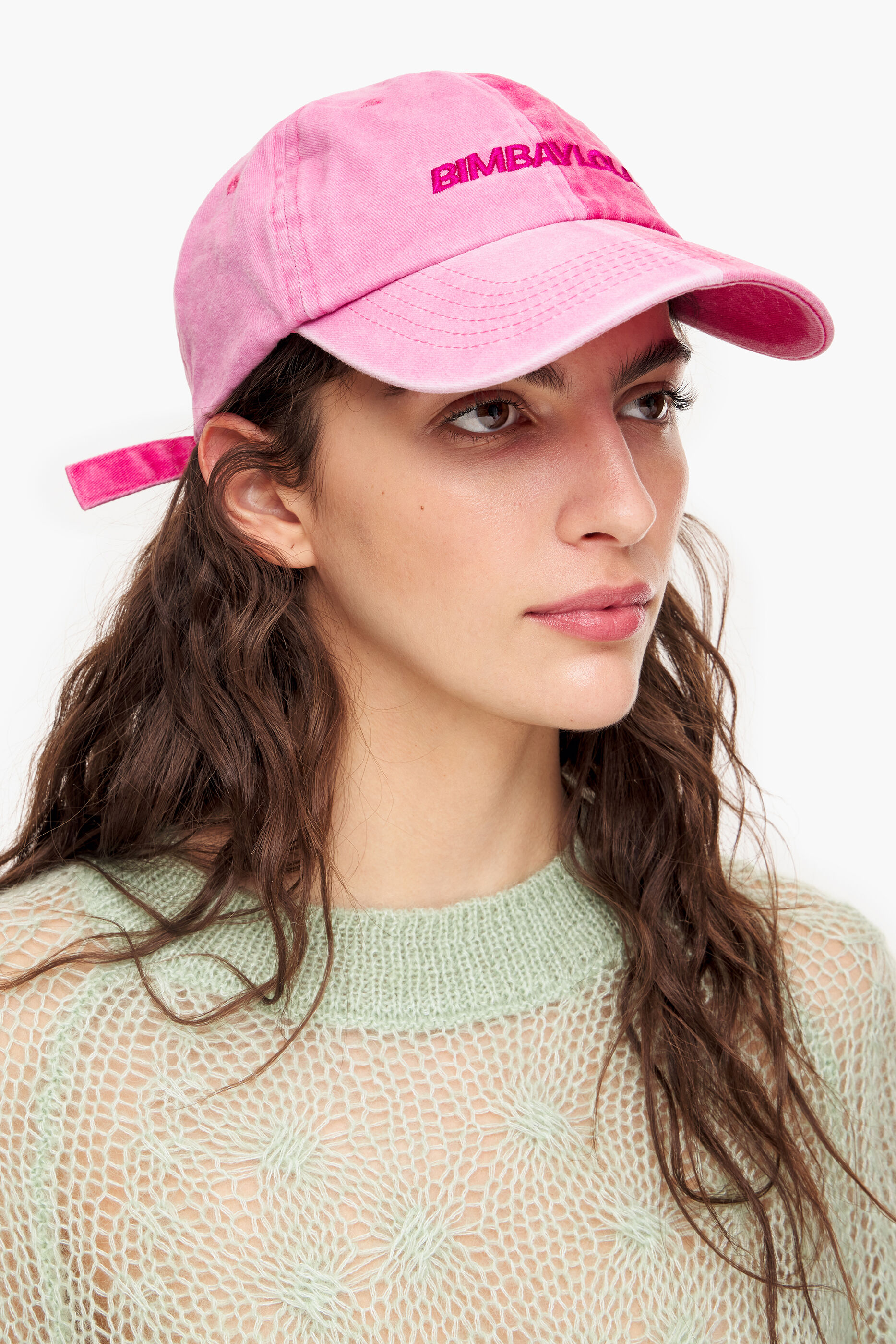 Boné de algodão bicolor rosa