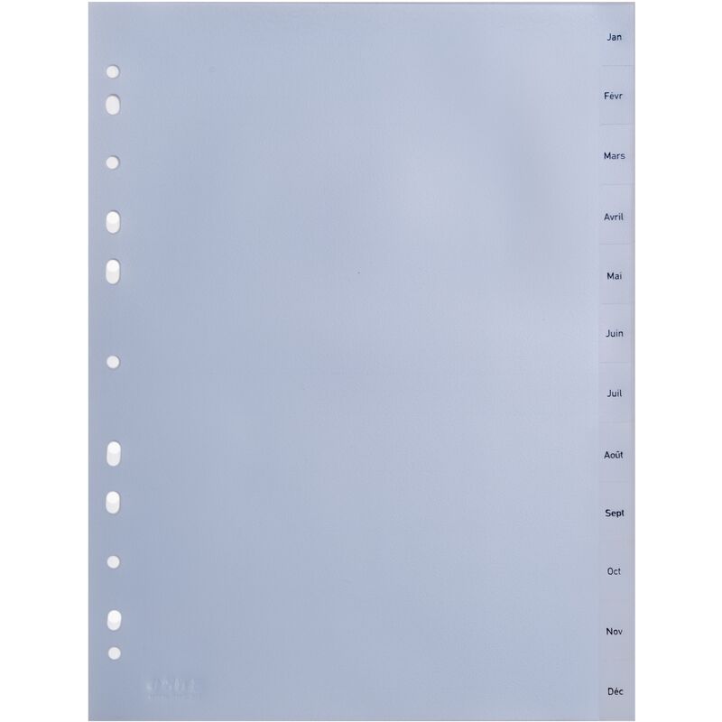 HWB Register transparent, französisch, A4, Jan-Déc
