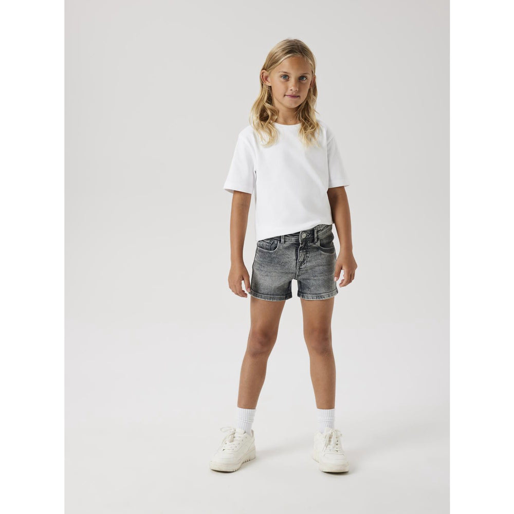 Køb Name It Light Grey Denim Salli Slim Denim Shorts Noos
