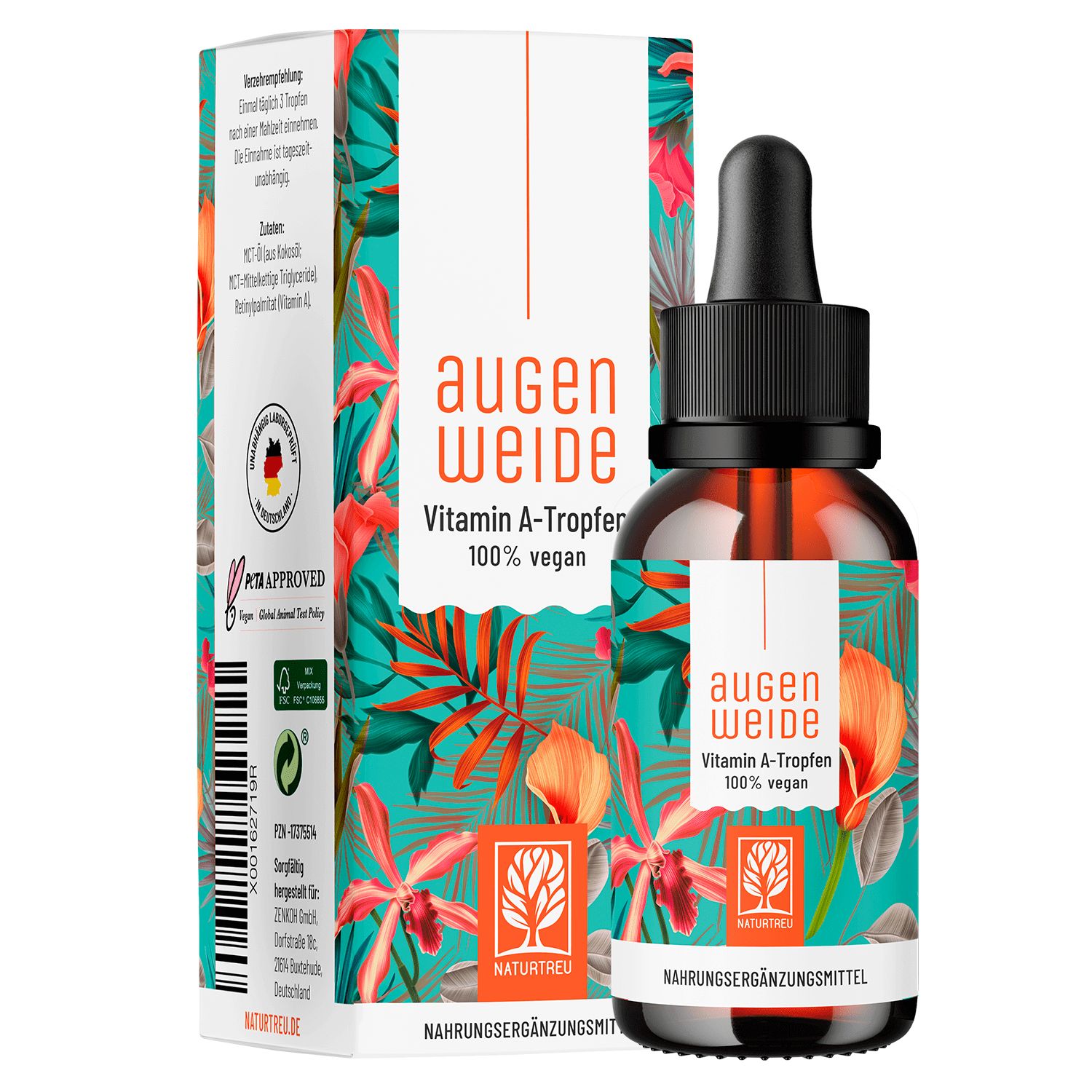 Vitamin A Tropfen hochdosiert & vegan - Augenweide - NATURTREU®