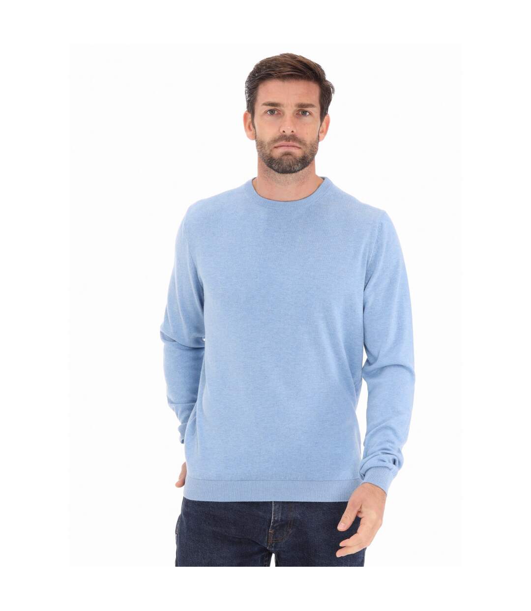 Pull col rond a coudières