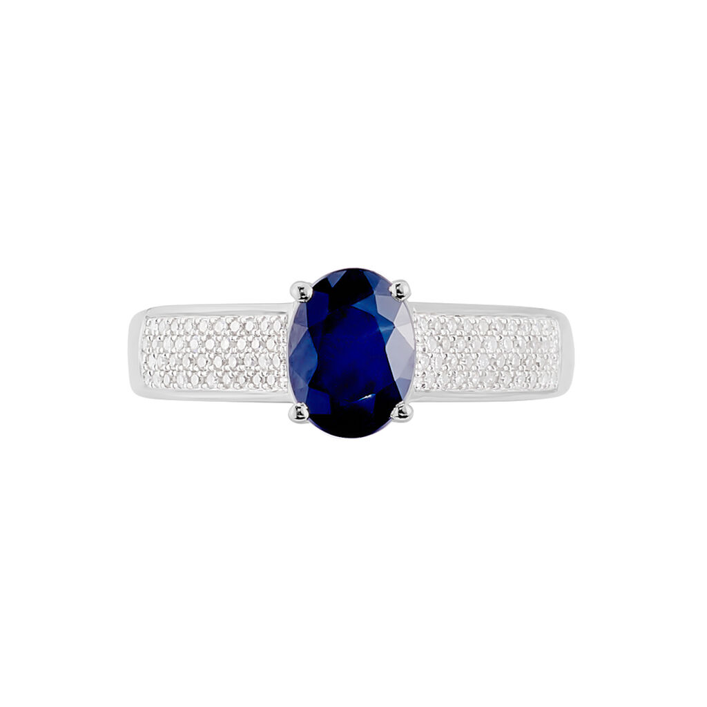 Bague Crista Or Blanc Saphir Et Diamant
