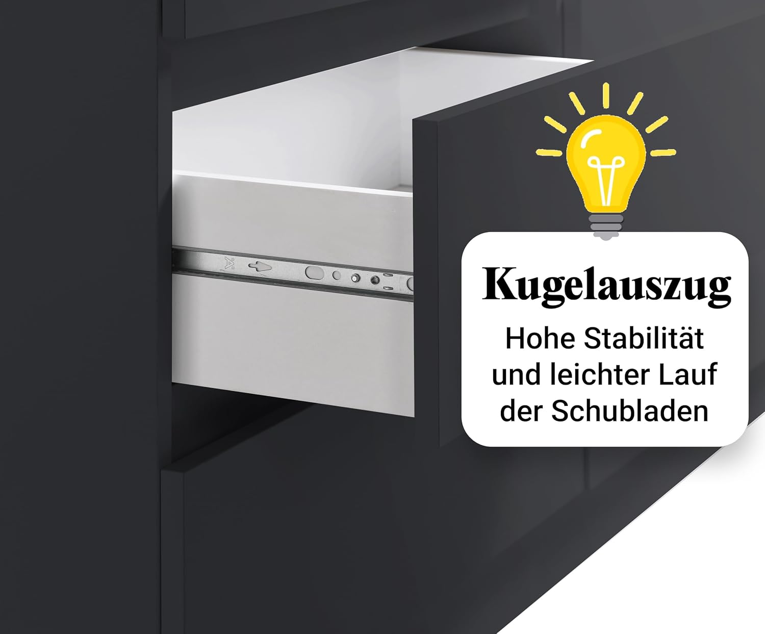Home Collective Kommode 120cm breit mit 6 Schubladen Kommode anthrazit Holz Schrank mit Schubladen Sideboard Highboard Anrichte Schlafzimmer Wohnzimmer Flur Büro Organizer Breite 120 cm Höhe 78 cm