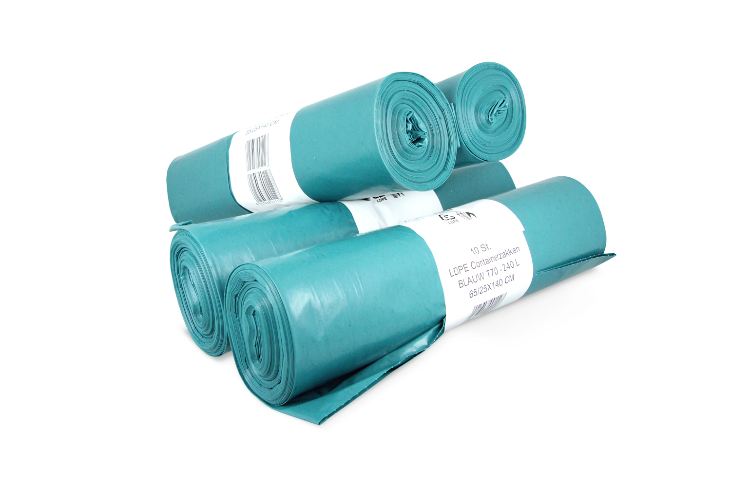 Vuilniszakken 240L 10 rollen 10 zakken (blauw)
