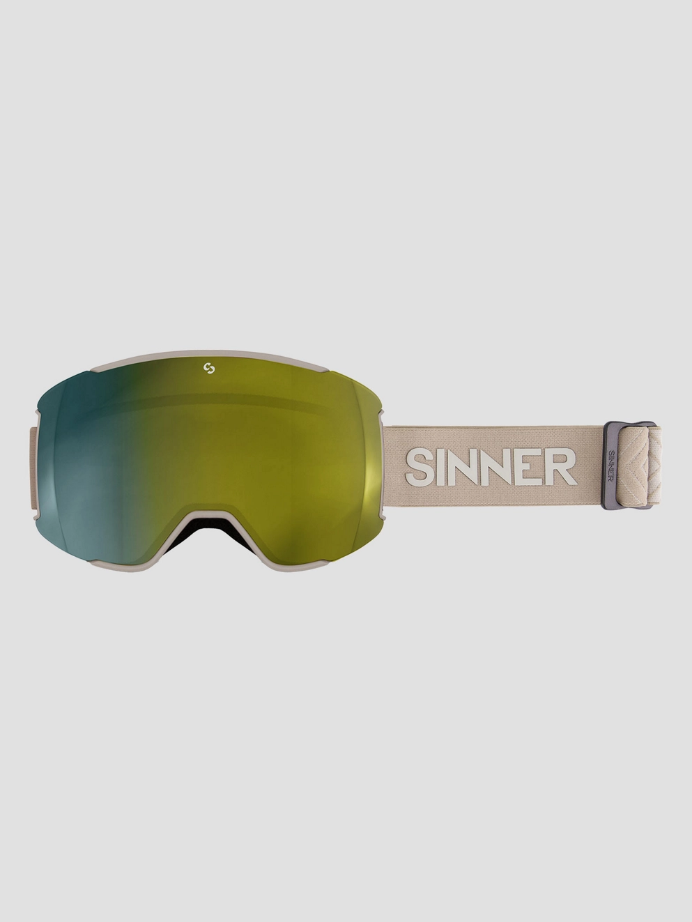 Sinner Snowflake Matte Light Grey Goggle full gold mirror and pink