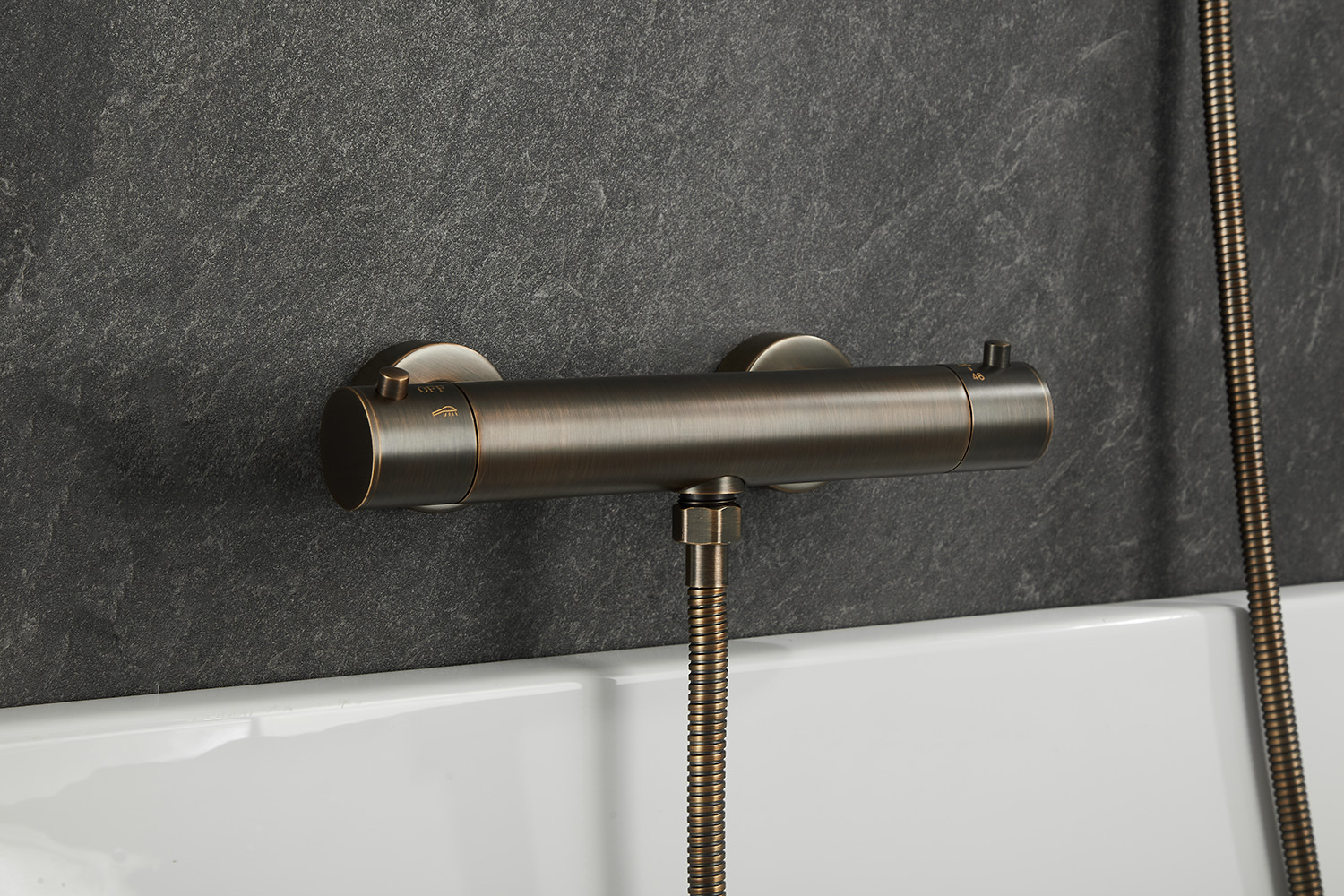 Saniclear Antique thermostatische douchekraan verouderd messing