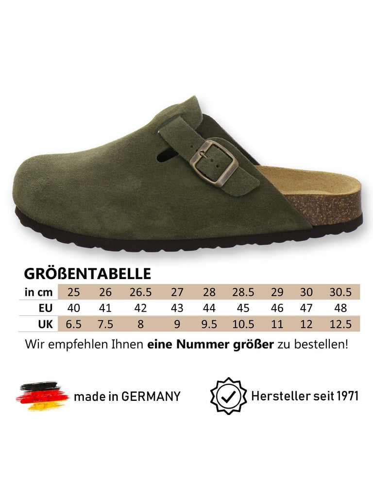 Clogs Herren Leder moos