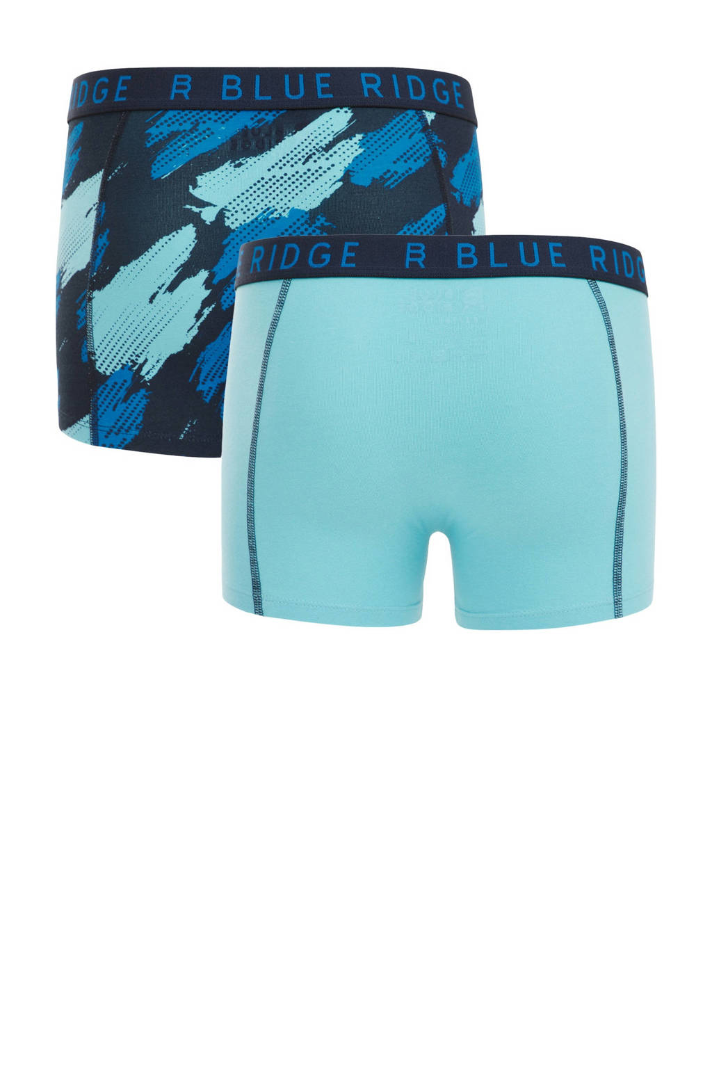 boxershort - set van 2 blauw/donkerblauw/lichtblauw