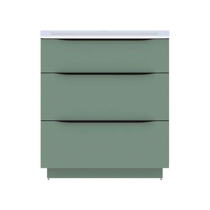 Meuble sous vasque à poser Pamili vert sauge mat 80 cm