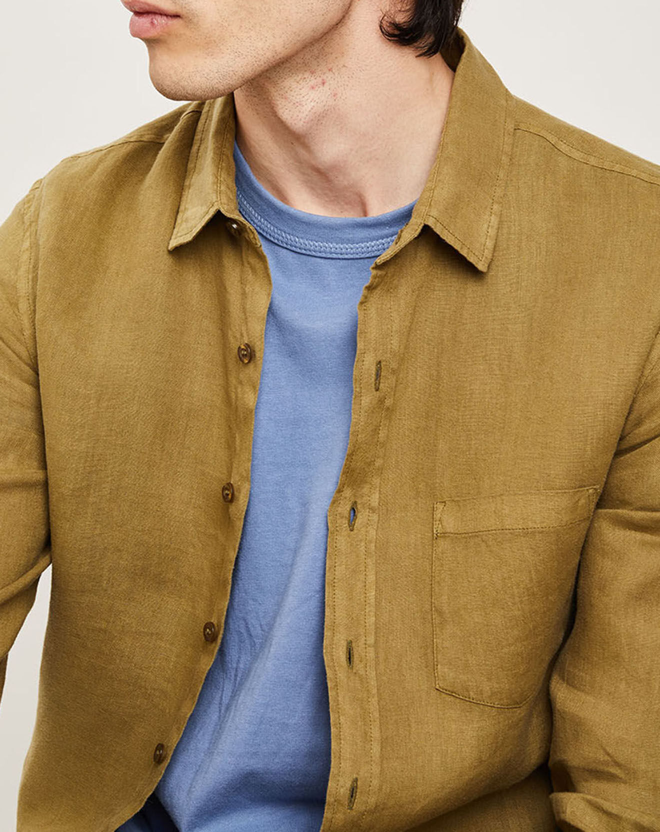 Harris Wilson Chemise slim 100% Lin Efesio militaire