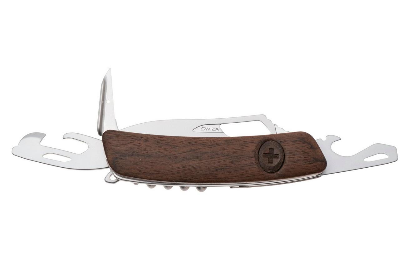 Swiza SH03 TR AM, KST.0036.6300, Walnut, Zwitsers zakmes, partly serrated, 6 tools