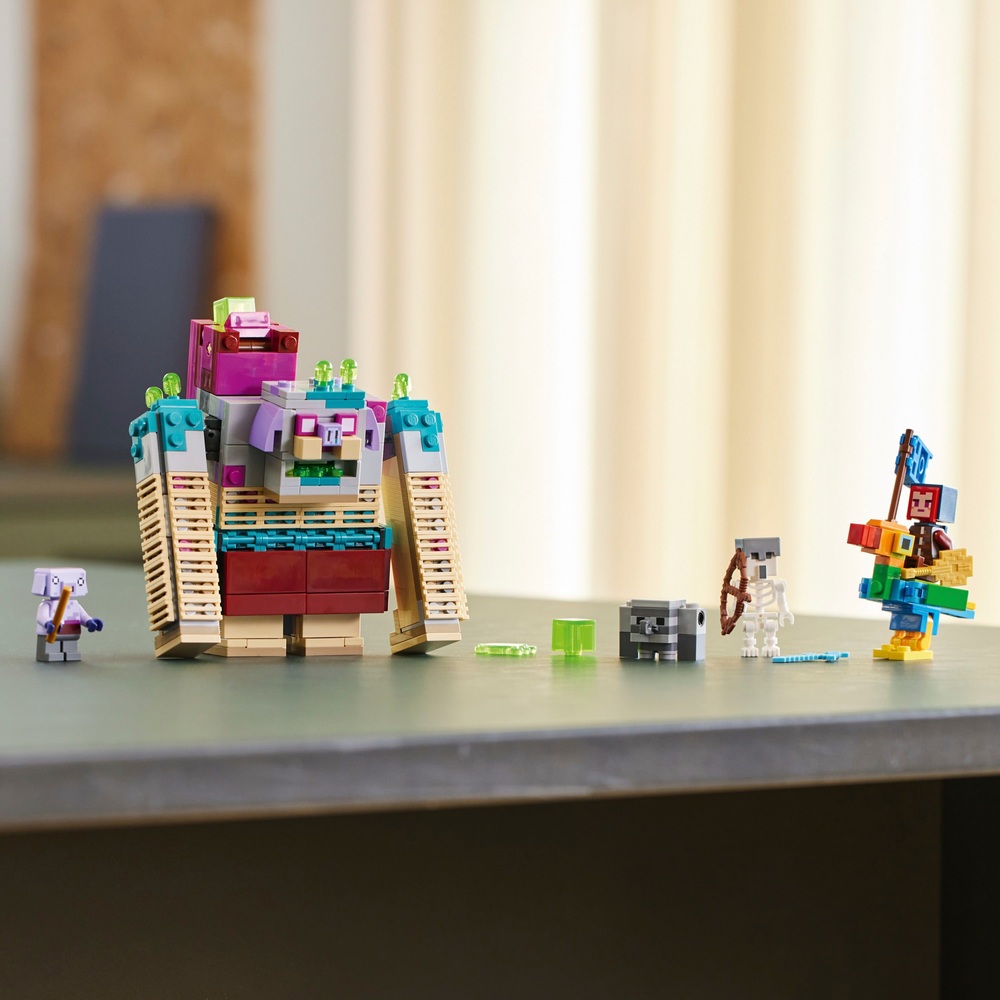 LEGO Minecraft Legends 21257 Das Set „Der Verschlinger – Showdown“