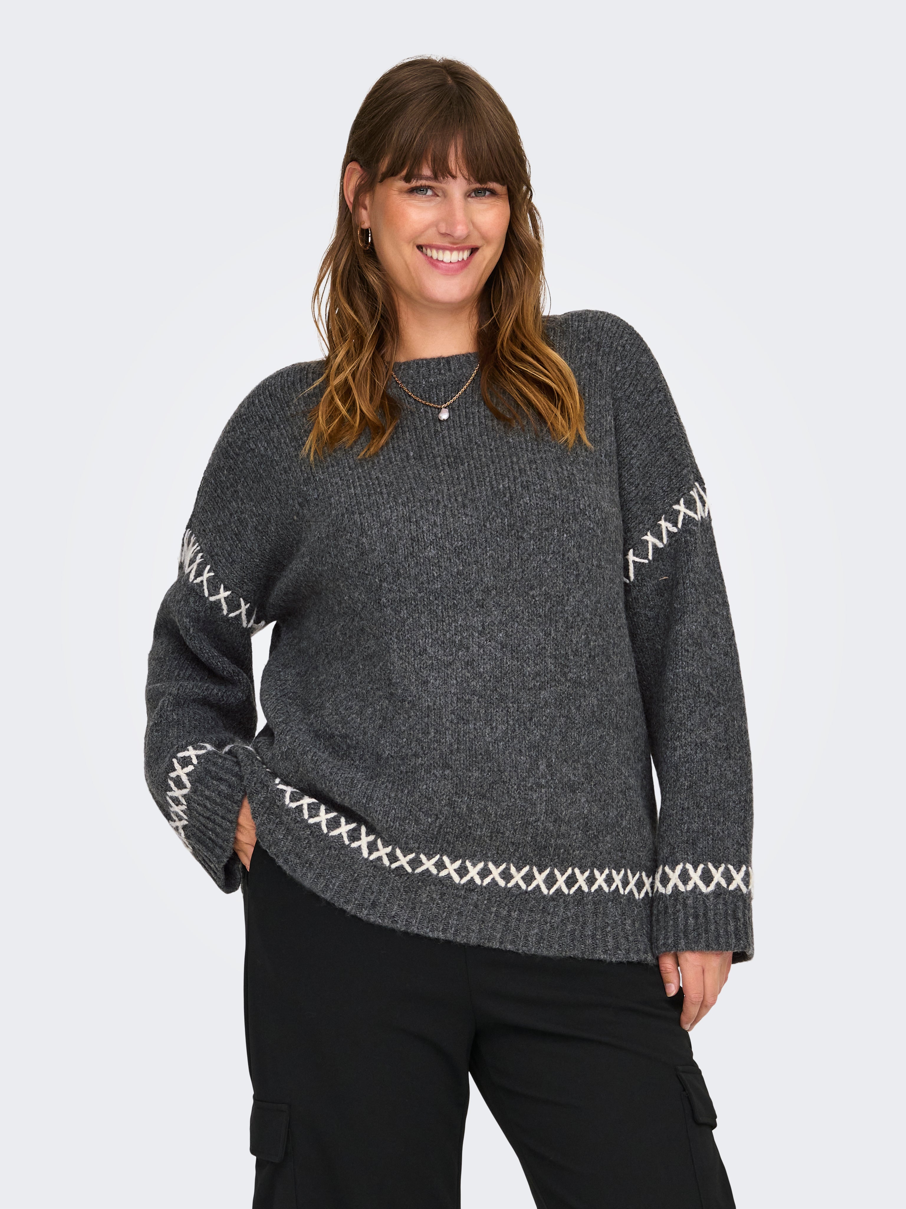 CARAMANDA Strickpullover Dark Grey Melange
