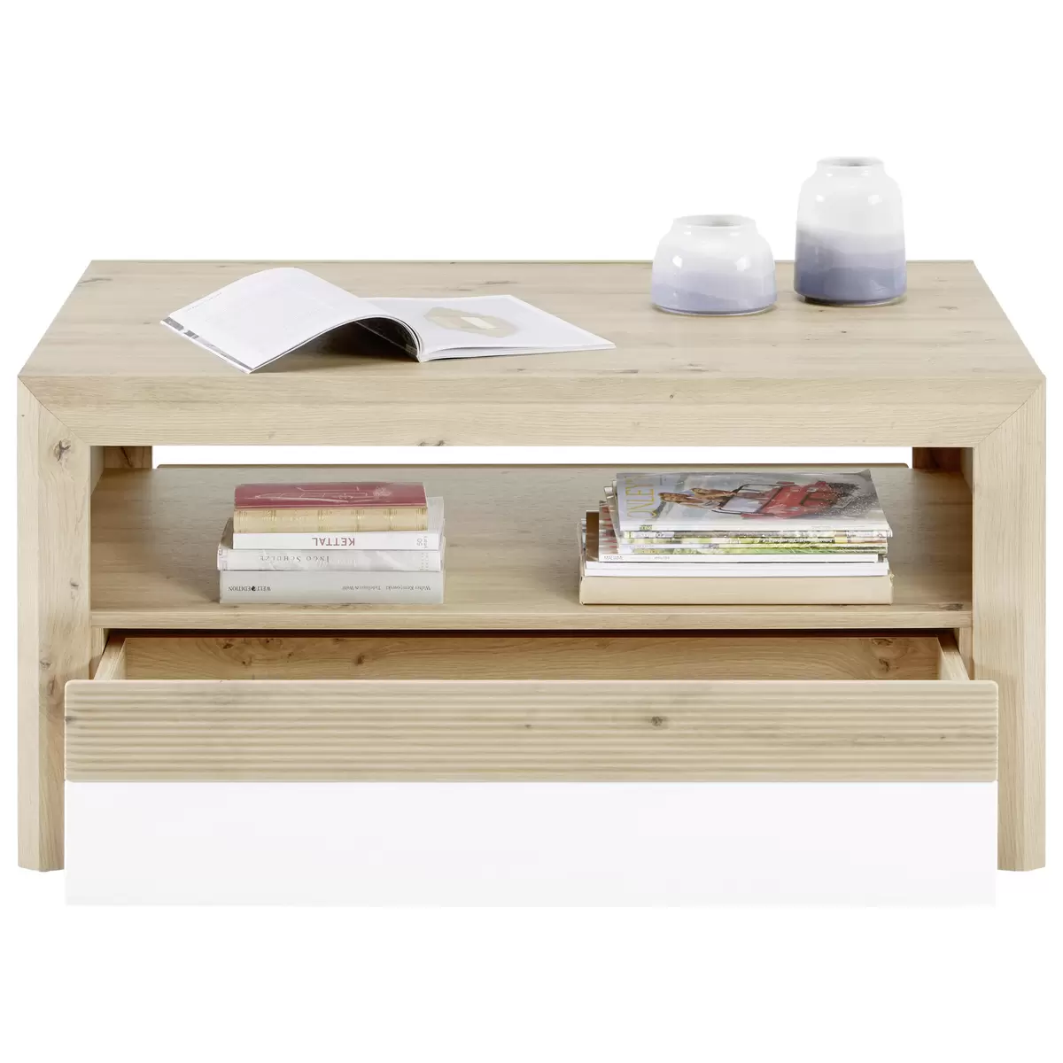 Salontisch Kashmir weiss,Eiche