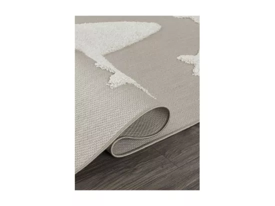 Tapis enfant étoile beige - LUNA Kids 09 Taupe 120*120