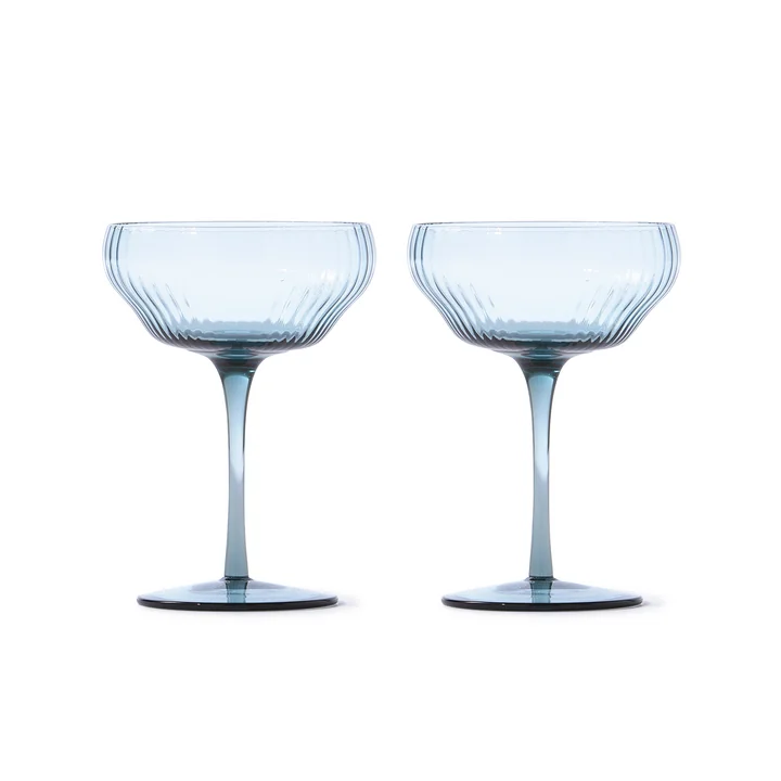 Pols Potten - Pum Coupe Glas, hellblau (2er-Set)