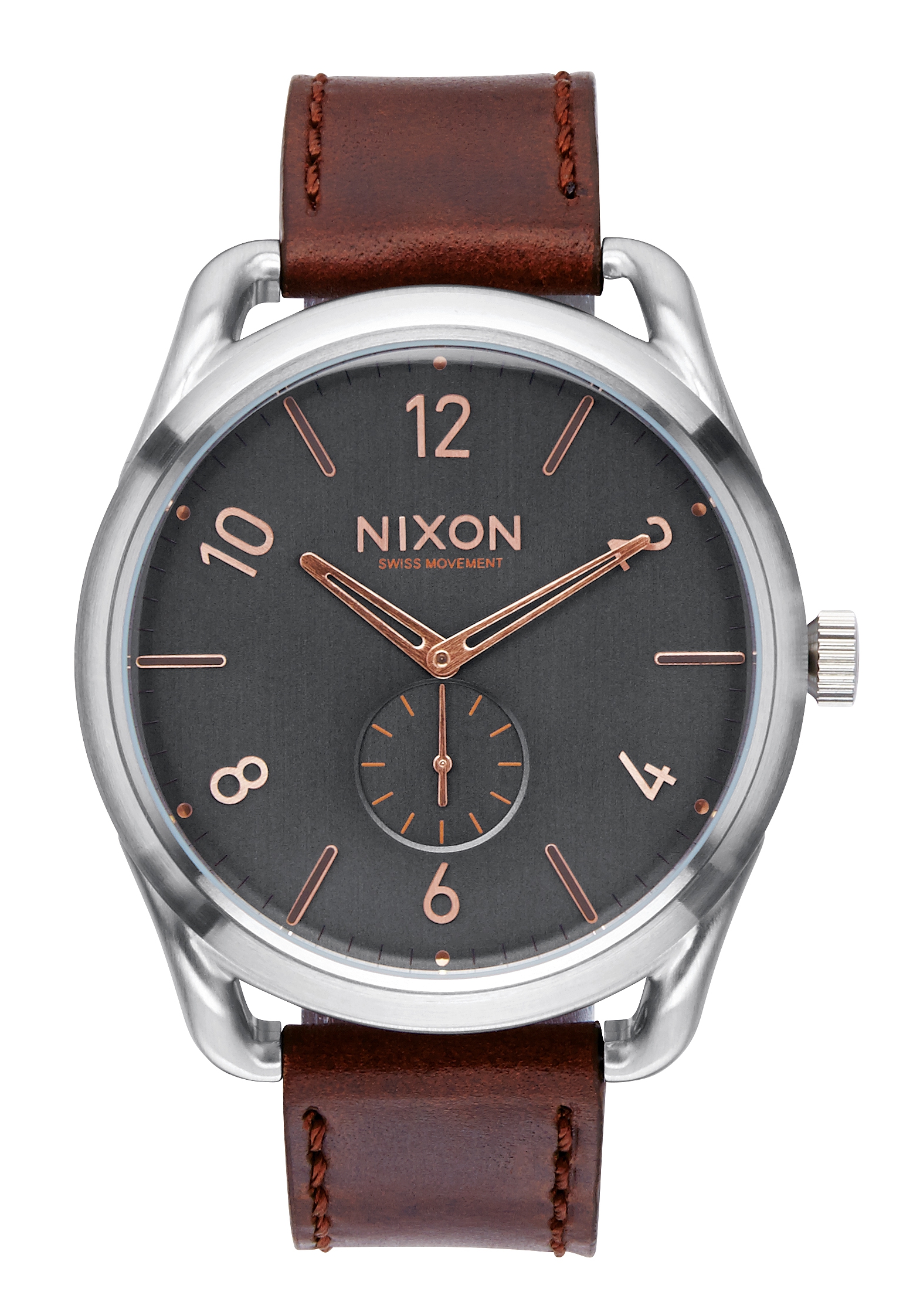 Nixon The C45 Leather Gray / Rose Gold A4652064