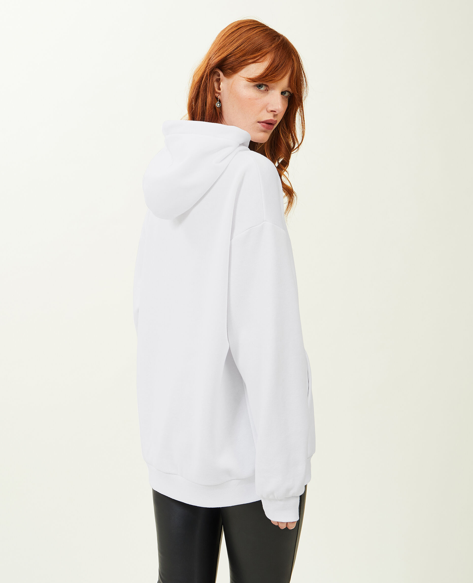 Sweat capuche oversize - Blanc
