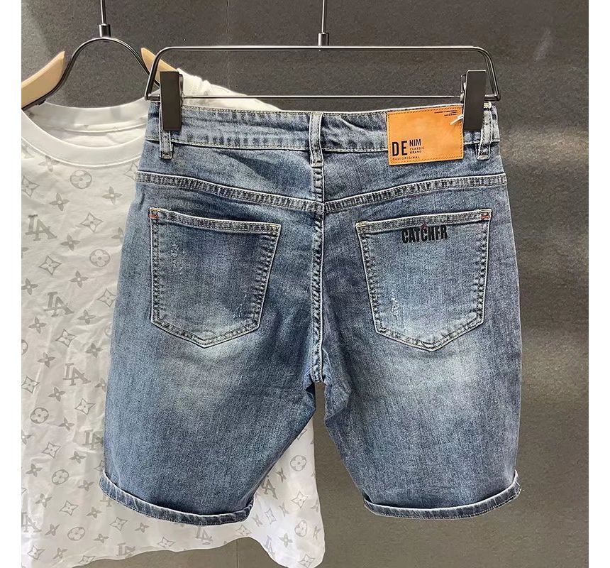 Urtishia - Gewassen denim shorts