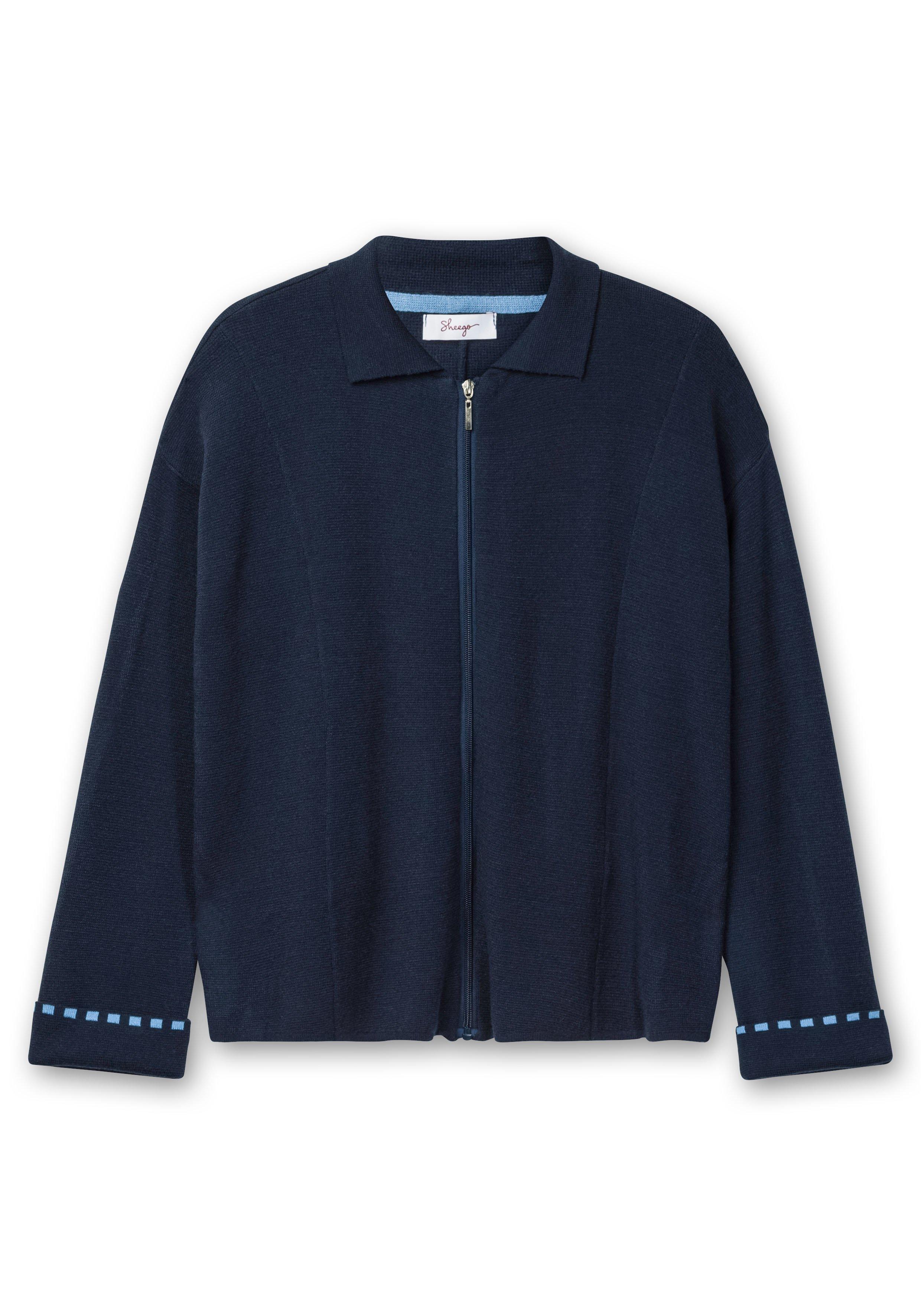 Strickjacke in Blousonform, aus Milanostrick