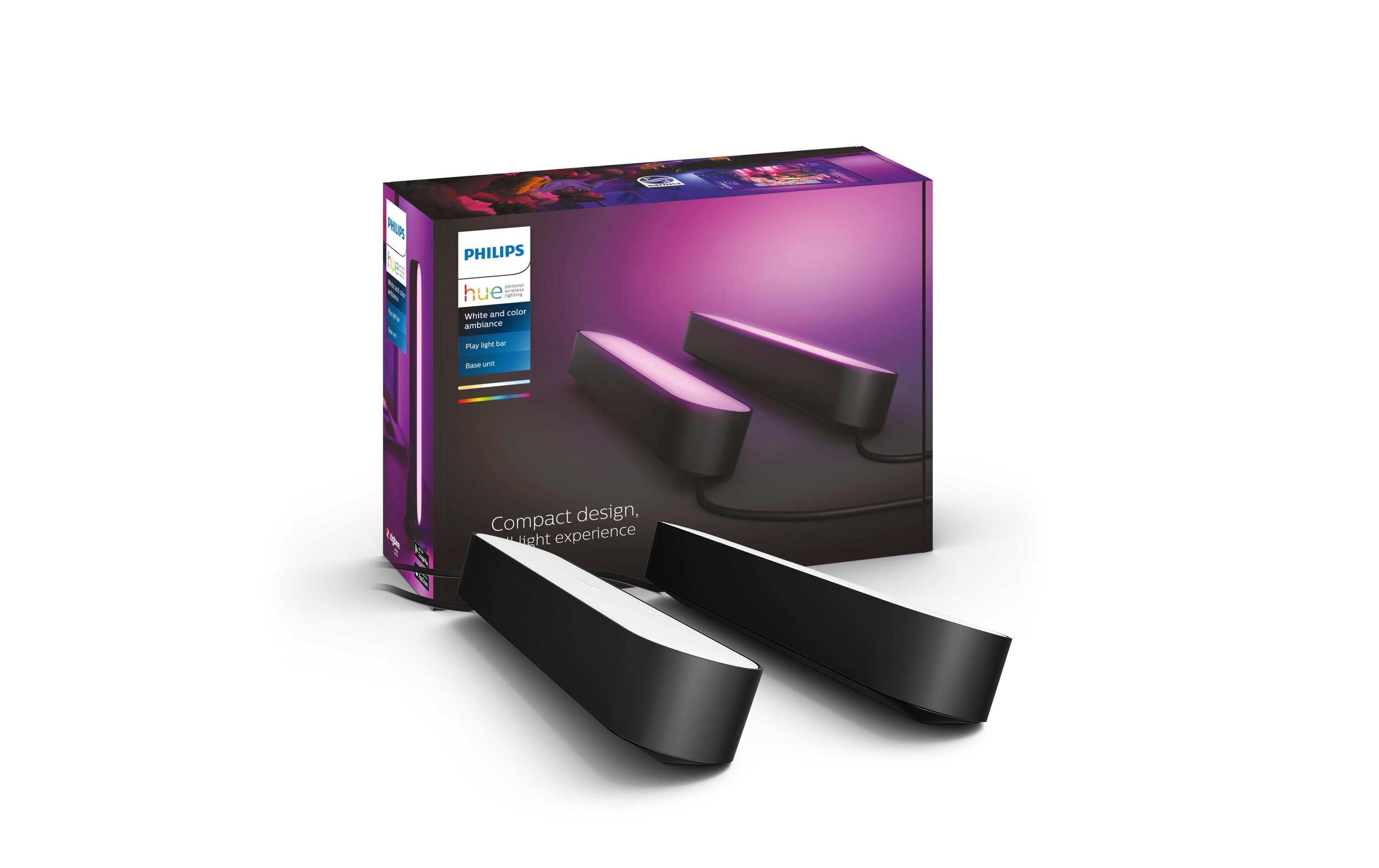 White & Color Ambiance Play 2er-Pack Lightbar Basis SchwarzHue Light Bar, Schwarz (2 Stück)