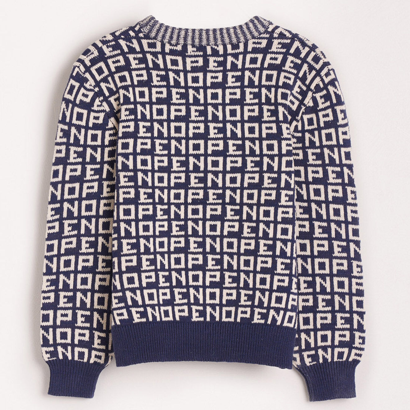 Bellerose Pull en Maille de coton mélangé Gelop imprimé bleu foncé