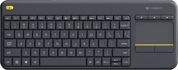 Logitech K400 Plus - Trådløs Tastatur Med Touchpad - Nordisk Layout - Sort