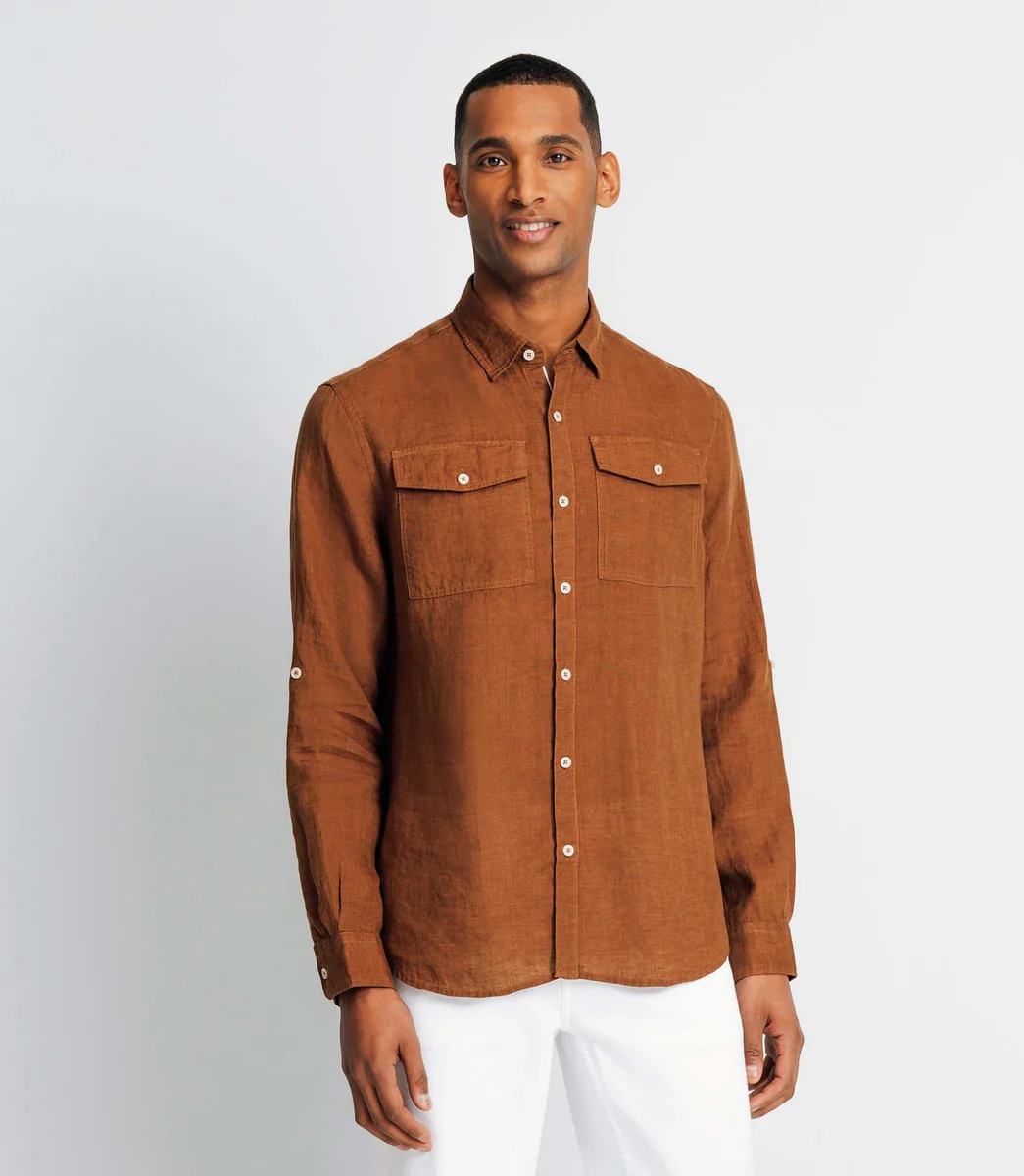 Chemise casual en lin truffe