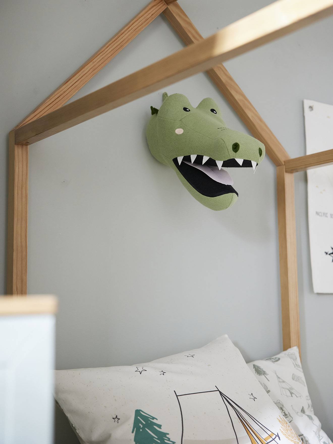 Troféu de crocodilo verde-água