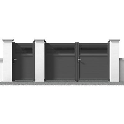 Portillon Jardimat aluminium Annoire gris antique sablé - 100 x h.179 cm