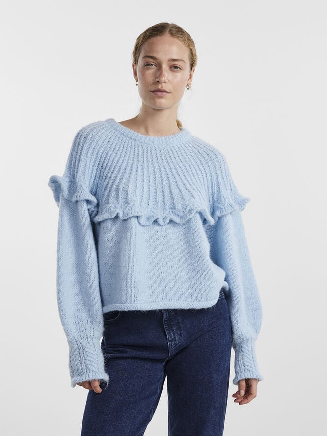 Pieces PCRIKKA LS ONECK KNIT BC Angel falls