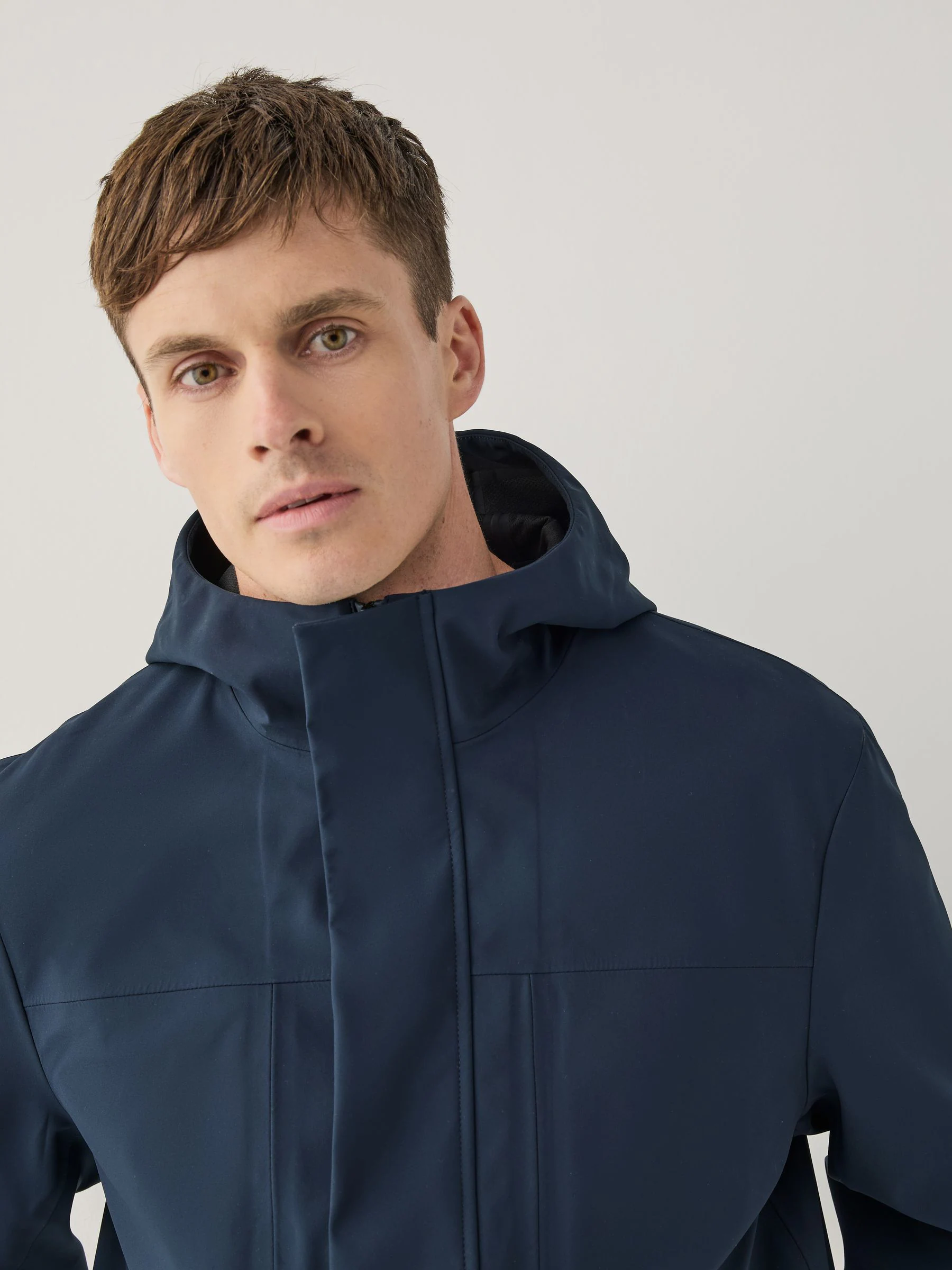 Marineblauw - Drytech Waterdichte Jas met Capuchon en Getapete Naden