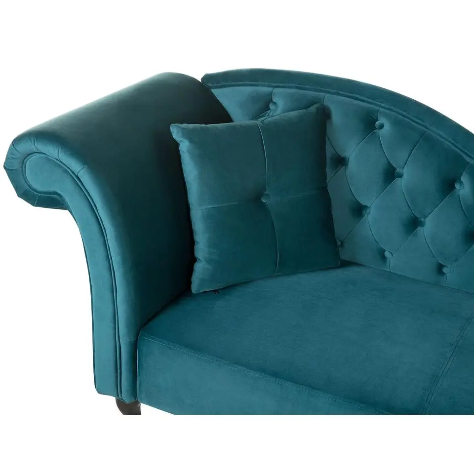 LATTES - Chaise longue - Blauw - Linkerzijde - Fluweel