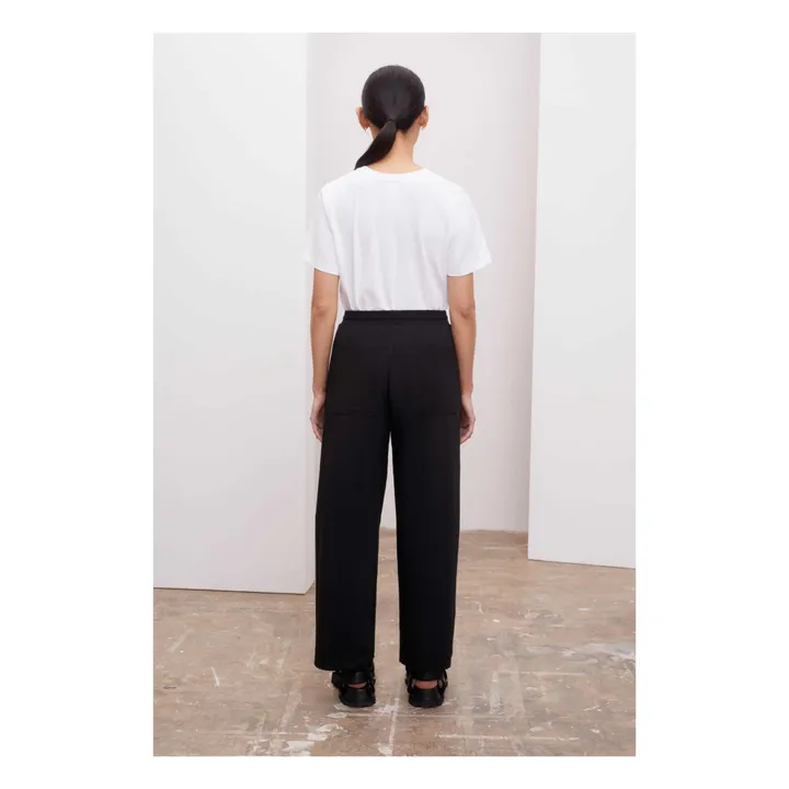 Kowtow Pantalon Wide Leg Jersey de Coton Bio | Noir