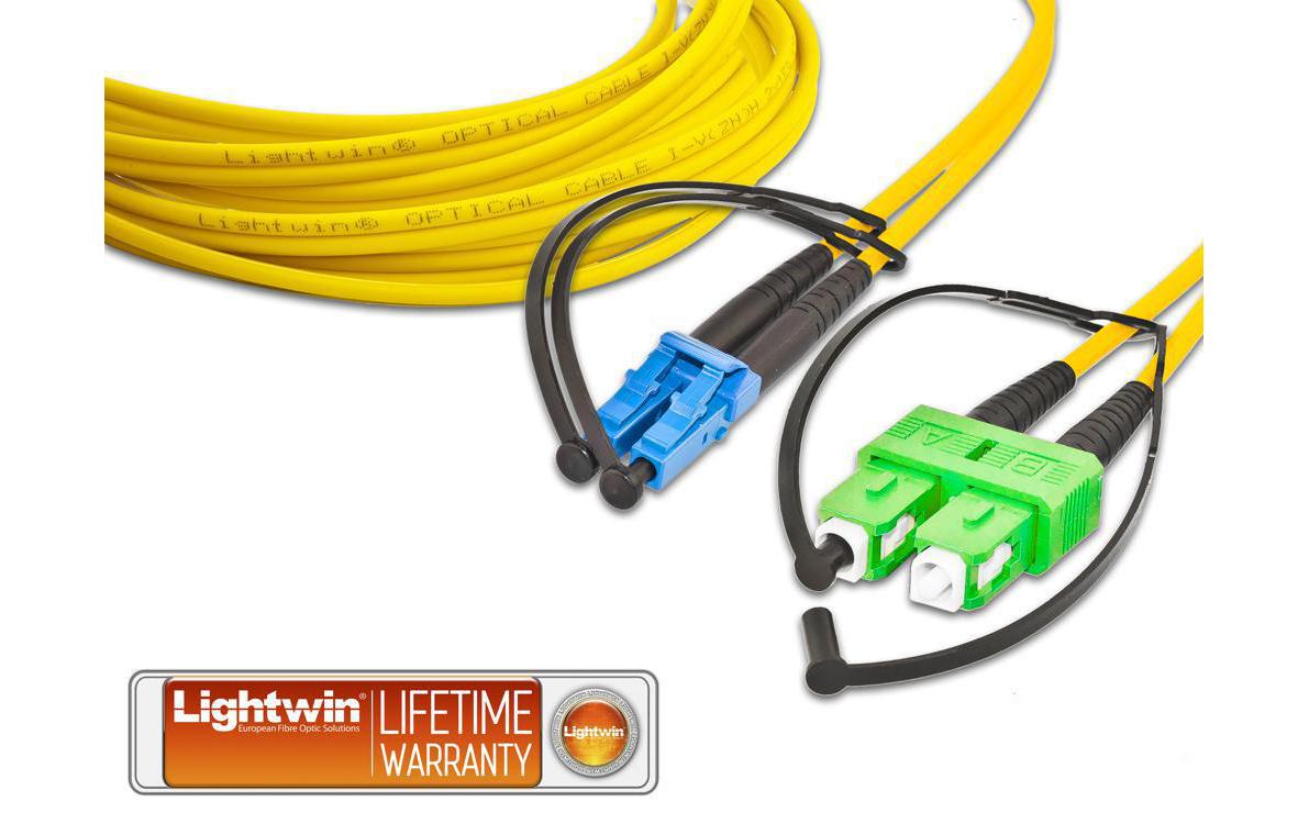 LWL-Patchkabel Singlemode LC – SC/APC, OS2, Duplex, 5 mSinglemode LC-SC/APC Duplex OS2 5 m