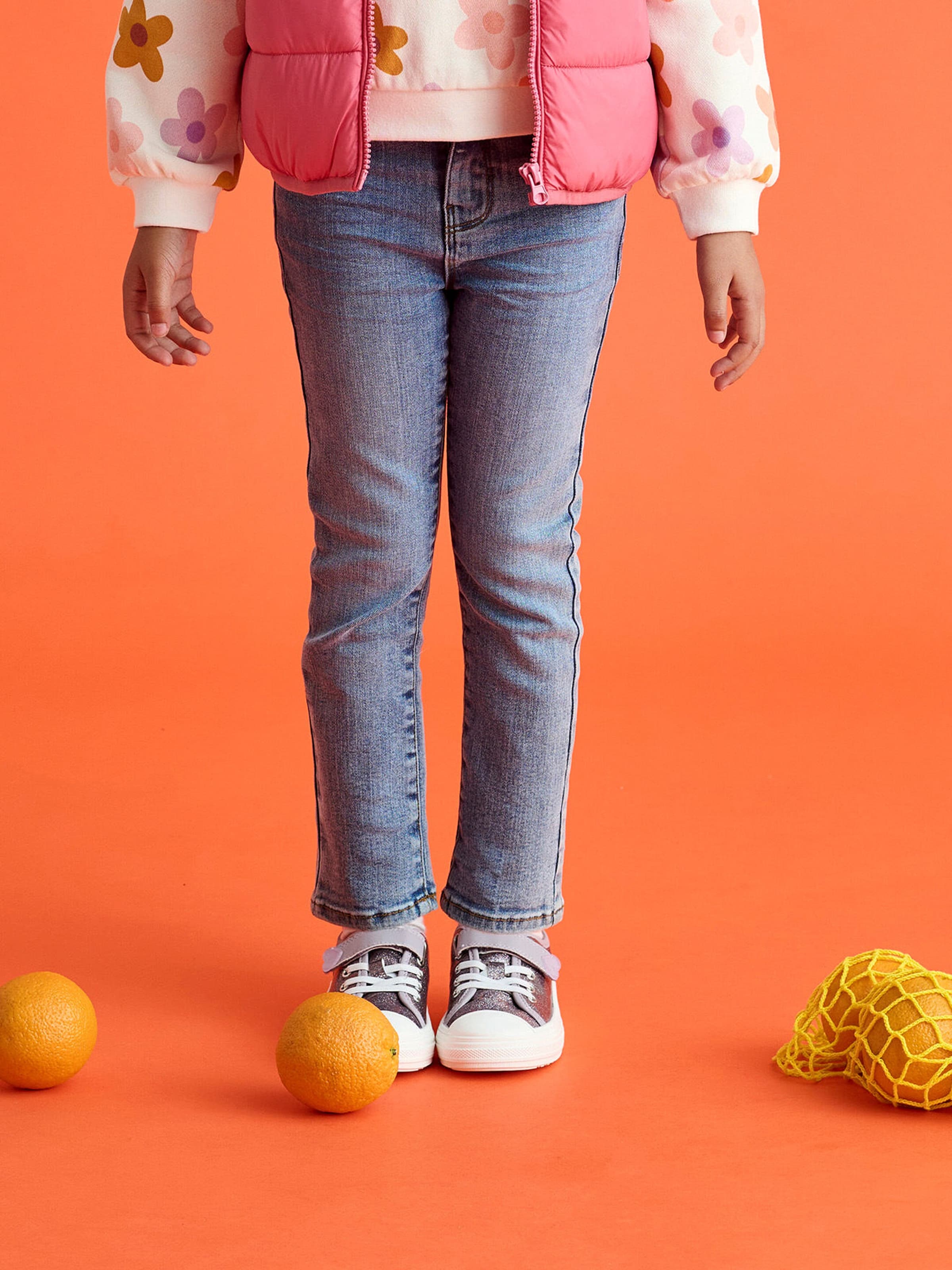 Vertbaudet Mädchen Slim-Jeans, Hüftweite SLIM mittelblau